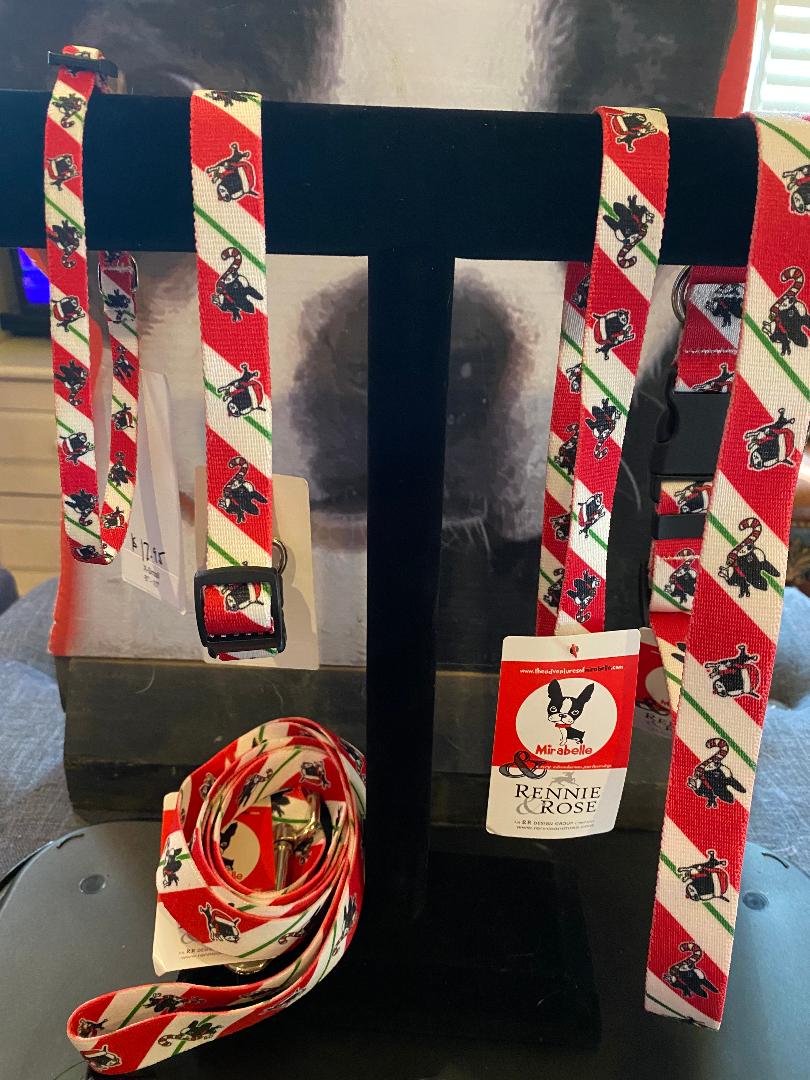 Mirabelle Holiday Dog Collars and Leash - Candy Canes