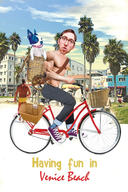 Biking through Venice Beach