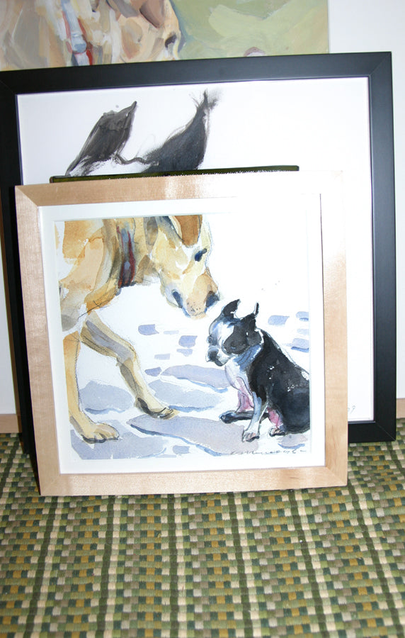 Mirabelle gets acquainted (watercolor) by Claudia Minicozzi